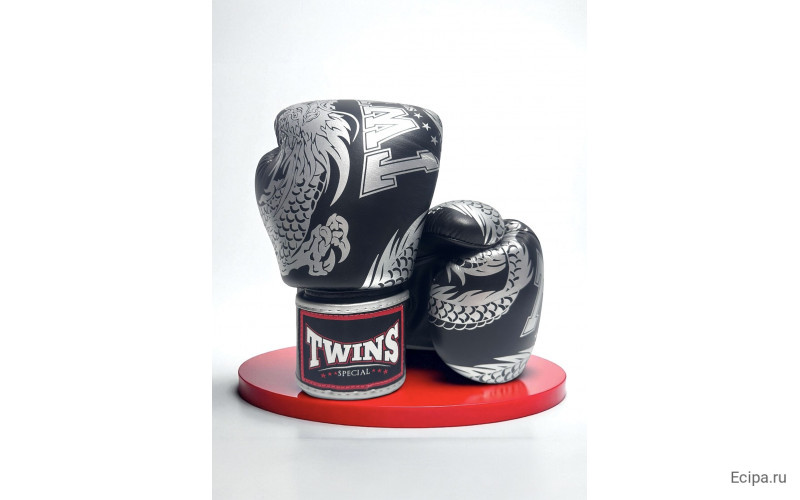 Боксерские перчатки TWINS Special FBGVL3-49 black silver 14 oz