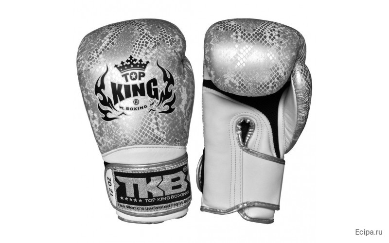 Боксерские перчатки TKB Snake White Silver 12 oz