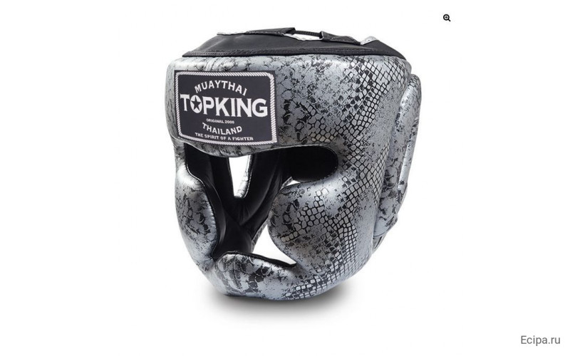Боксерский шлем Top King Silver / Black Snake Edition Head Guard L