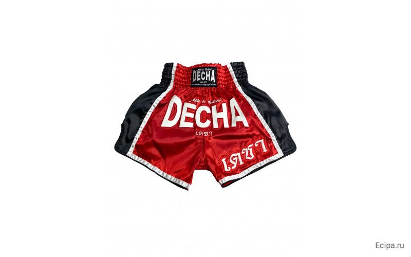 Шорты для тайского бокса Decha красный-черный XL