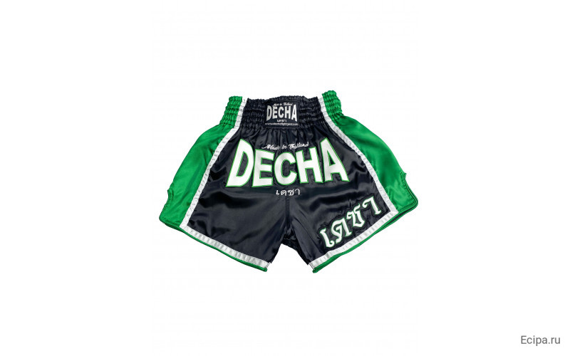 Шорты для тайского бокса Decha черный-зеленый XL