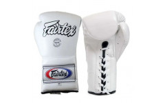 Боксерские перчатки на шнурке Fairtex BGL7 white 14 oz Боксерские перчатки на шнурке Fairtex BGL7 white 14 oz