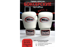 Боксерские перчатки Twins Special BGVL3 white 8 oz
