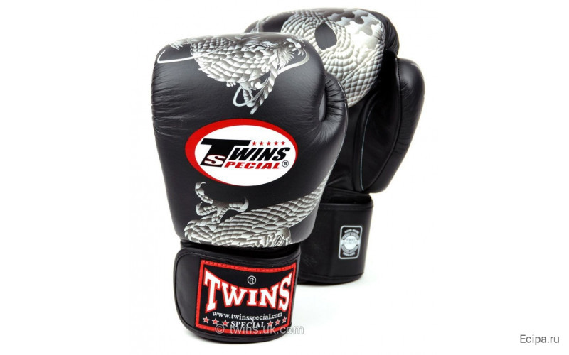 Боксерские перчатки Twins FBGVL3-23 black silver 10 oz