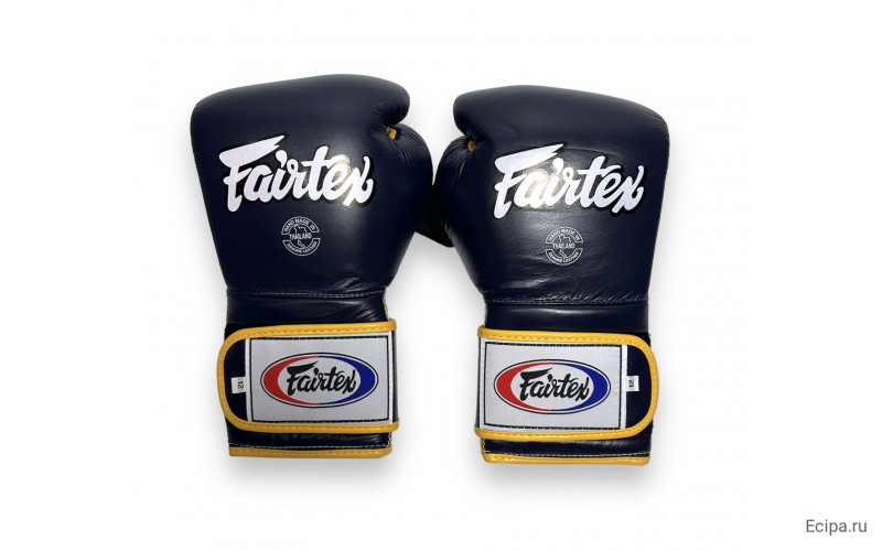 Боксерские перчатки Fairtex BGV9 blue navy yellow 16 oz