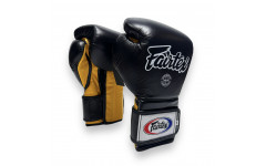 Боксерские перчатки Fairtex BGV9 black yellow 10 oz