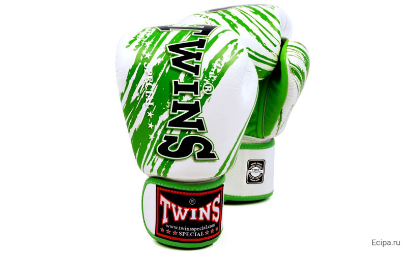 Боксерские перчатки TWINS FBGVL3-TW2 WHITE-GREEN 12 oz