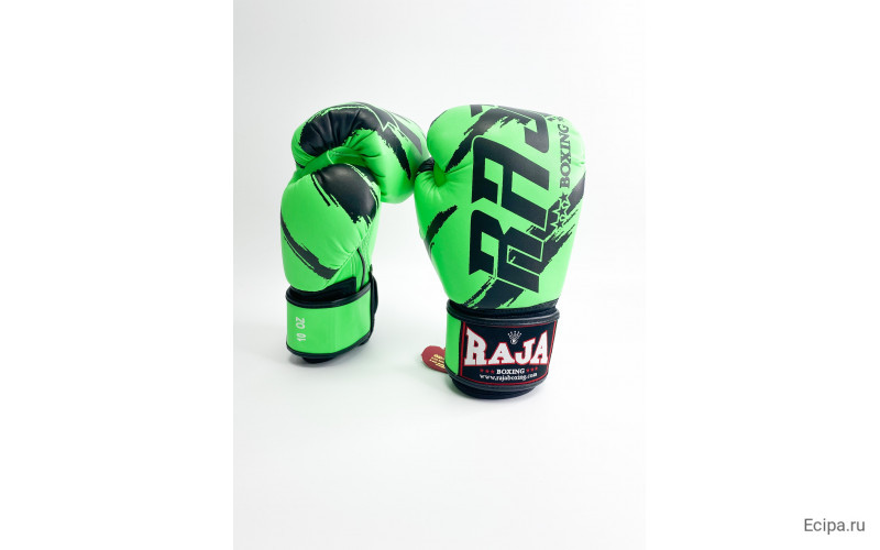 Боксерские перчатки Raja model 3 green 14 oz